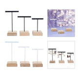 Wooden T Bar Earrings Display Stand Jewelry Organizer Rack