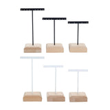 Wooden T Bar Earrings Display Stand Jewelry Organizer Rack