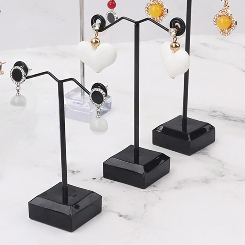 3Pcs T Bar Stud Earrings Display Stand Holder Acrylic Jewelry Tree for Necklaces