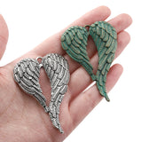 3Pcs Patina Angle Wings Feather Charms Pendant DIY Necklace