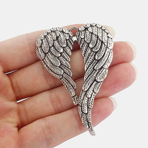 3Pcs Patina Angle Wings Feather Charms Pendant DIY Necklace