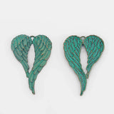 3Pcs Patina Angle Wings Feather Charms Pendant DIY Necklace
