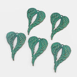 3Pcs Patina Angle Wings Feather Charms Pendant DIY Necklace