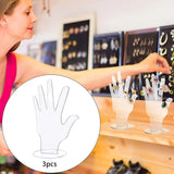 3Pcs Transparent Acrylic Hand Display Stand for Bracelet Rings Gloves