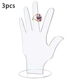 3Pcs Transparent Acrylic Hand Display Stand for Bracelet Rings Gloves