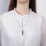 3Pcs Tree Wire Wrapped Crystal Pendant Necklace Reiki Crystal Stone Necklaces
