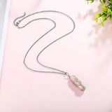 3Pcs Tree Wire Wrapped Crystal Pendant Necklace Reiki Crystal Stone Necklaces