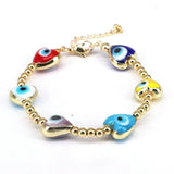 3Pcs Evil Eye Bracelet Lucky Eye Heart Oval Adjustable Jewelry Gift