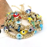 3Pcs Evil Eye Bracelet Lucky Eye Heart Oval Adjustable Jewelry Gift