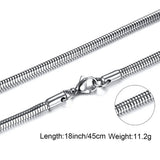 3Pcs Unisex Stainless Steel Snake Chain Necklace 0.9-4.2mm Never Turn Off