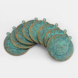 3Pcs Verdigris Patina Turtle Charms Pendant Medallion