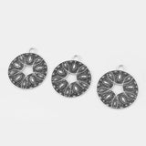 3Pcs Large Round Filigree Flower Charms for DIY Jewelry Making