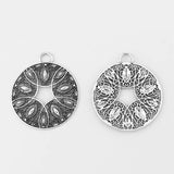 3Pcs Large Round Filigree Flower Charms for DIY Jewelry Making