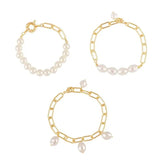 3Pcs Vintage Pearl Bracelet Wedding Bracelet Female Jewelry