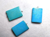 3Pcs Natural Turquoise Oblong Shape Pendants