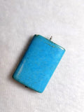 3Pcs Natural Turquoise Oblong Shape Pendants