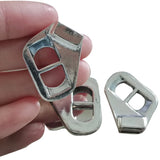 3Pcs Antique Silver Flat Buckle Clasp for DIY 10x2mm Leather Bracelet