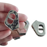 3Pcs Antique Silver Flat Buckle Clasp for DIY 10x2mm Leather Bracelet