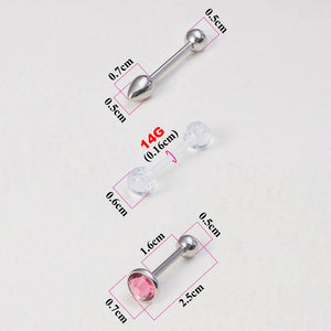 3Pcs 14G Tongue Rings Stainless Steel Dice Capsules Tongue Piercing Barbells