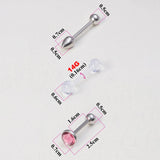 3Pcs 14G Tongue Rings Stainless Steel Dice Capsules Tongue Piercing Barbells