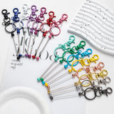 3Pcs Metal Beaded Keyring Beadable Lobster Claw Clasp Keychain DIY Car Bag Decor