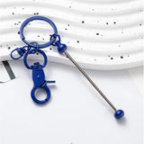 3Pcs Metal Beaded Keyring Beadable Lobster Claw Clasp Keychain DIY Car Bag Decor
