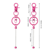 3Pcs Metal Beaded Keyring Beadable Lobster Claw Clasp Keychain DIY Car Bag Decor