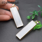 3Pcs Natural Selenite Stone Crystal Column Yogi Reiki Healing Pendant DIY