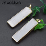 3Pcs Natural Selenite Stone Crystal Column Yogi Reiki Healing Pendant DIY