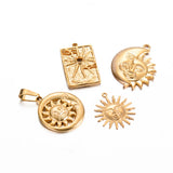 3Pcs Sun Stainless Steel 18K Plated Charms Pendant DIY Necklace Bracelet Making