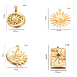3Pcs Sun Stainless Steel 18K Plated Charms Pendant DIY Necklace Bracelet Making