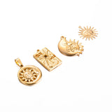 3Pcs Sun Stainless Steel 18K Plated Charms Pendant DIY Necklace Bracelet Making