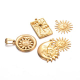 3Pcs Sun Stainless Steel 18K Plated Charms Pendant DIY Necklace Bracelet Making