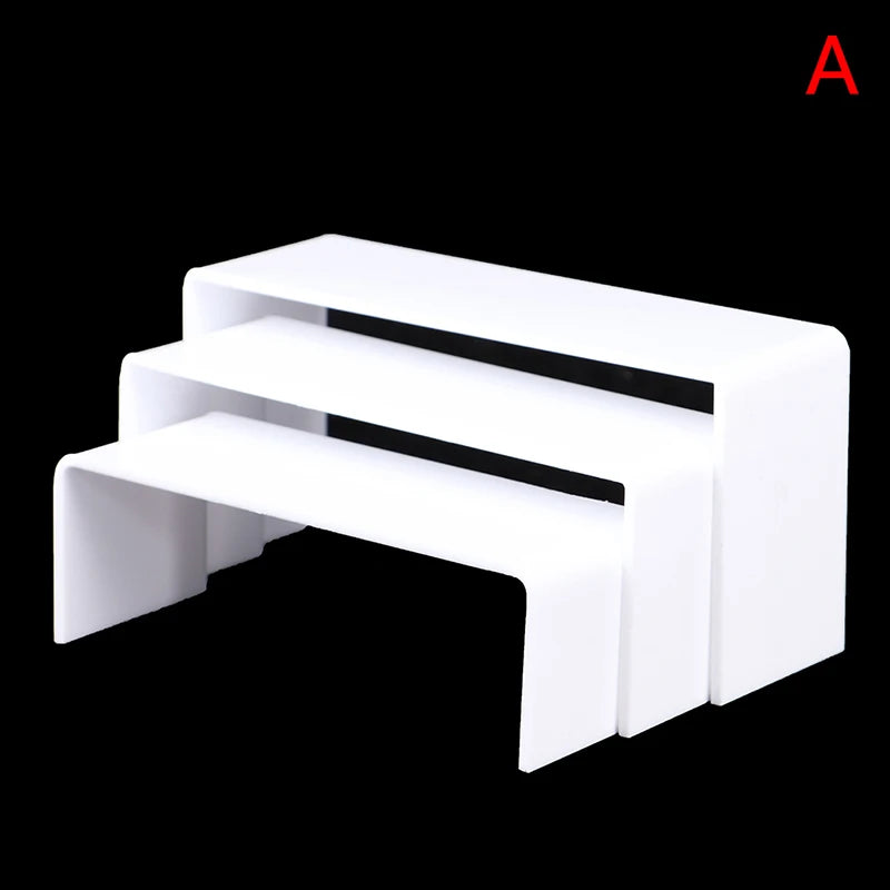3Pcs Acrylic Display Stand Mini Figure Storage Rack Jewelry Holder Organizer