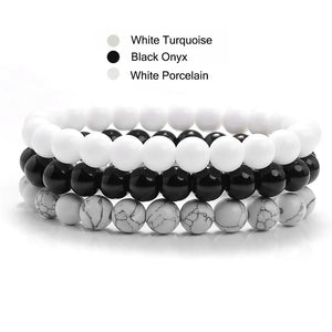 3Pcs/set Pink Quartzs Beads Bracelet Natural Stone Stretch Bracelets