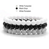 3Pcs/set Pink Quartzs Beads Bracelet Natural Stone Stretch Bracelets
