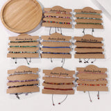 Adjustable 4MM Beads Bracelet Set Natural Agates Stone Rope Braided Bracelets