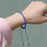 Adjustable 4MM Beads Bracelet Set Natural Agates Stone Rope Braided Bracelets