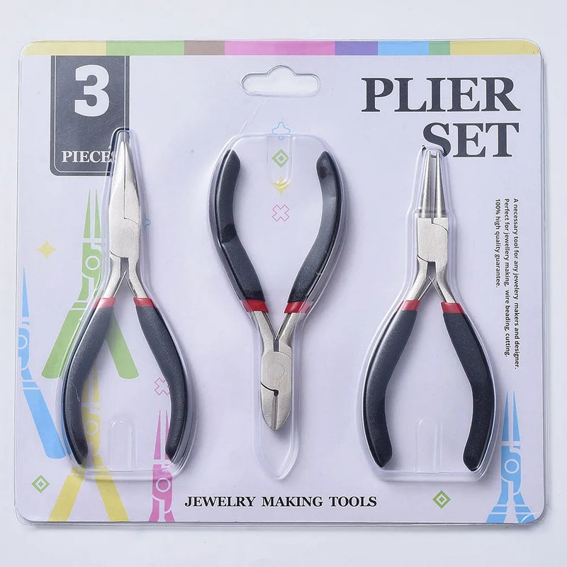 3Pcs Carbon Steel Jewelry Pliers Sets DIY Tools