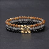 3Pcs/set Natural Stone Bracelet Lucky Charm Yoga Beaded Bracelets