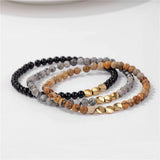 3Pcs/set Natural Stone Bracelet Lucky Charm Yoga Beaded Bracelets
