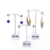 Metal Earring Nacklace Jewelry Display Holder with Clear Base Stand