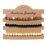 3Pcs Natural Stone Beaded Bracelet 6mm Beads for Women Men Party Gift