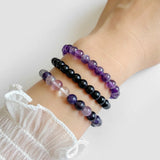 Natural Stone Bracelets Set Quartzs Fluorite Hematite Bead Bracelet