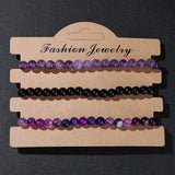 Natural Stone Bracelets Set Quartzs Fluorite Hematite Bead Bracelet