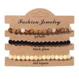 Natural Stone Bracelets Set Quartzs Fluorite Hematite Bead Bracelet