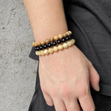 3Pcs Stone Bracelets Set 8MM Rose Quartz Amethyst Sodalite Hematite