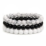3Pcs Stone Bracelets Set 8MM Rose Quartz Amethyst Sodalite Hematite
