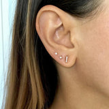 925 Silver Zircon Earrings Set Girl Gift Cartilage Piercing Dainty aretes R5