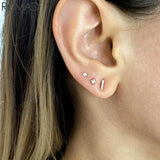 925 Silver Zircon Earrings Set Girl Gift Cartilage Piercing Dainty aretes R5